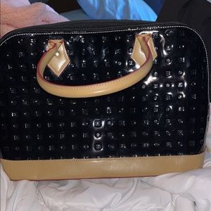 Arcadia Patent Leather Dome Satchel Italian Leather